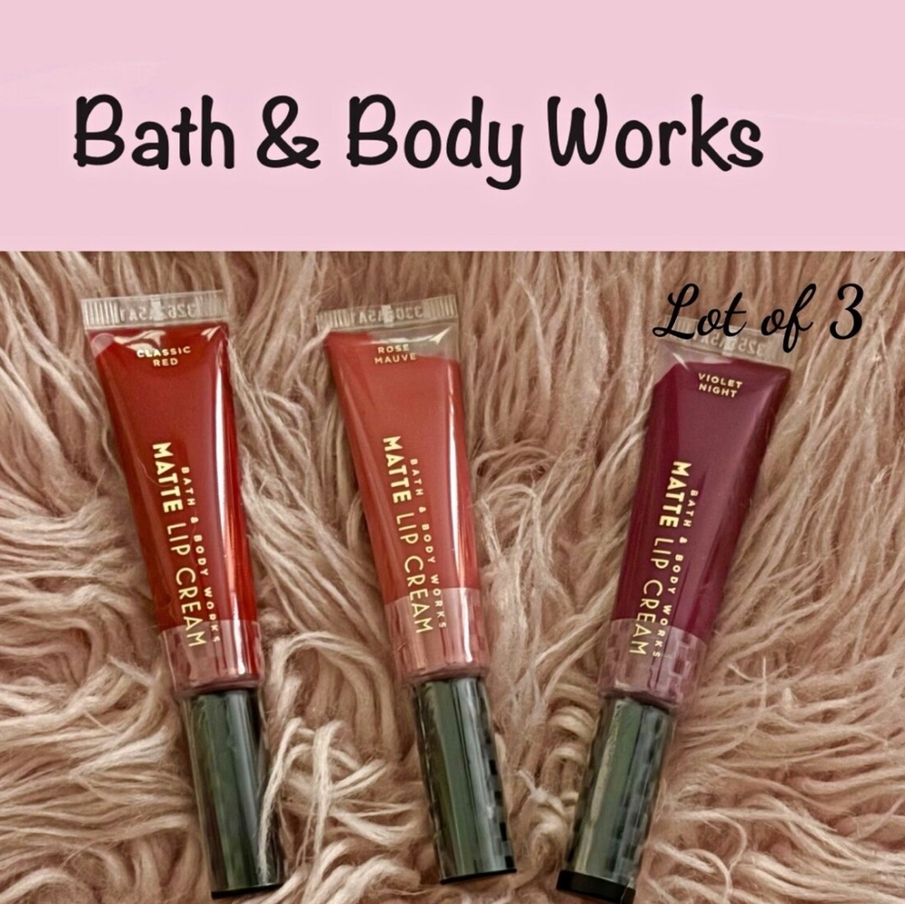 Bath and Body Works Matte Lip Cream Lipstick bundle of 3 matte lip creams! New